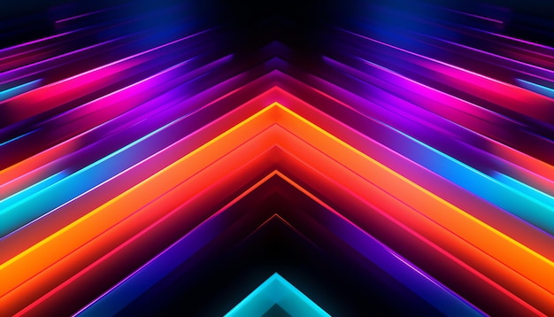 Colorful lines on a black background