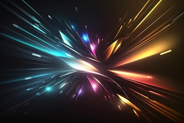 Colorful lines on a black background