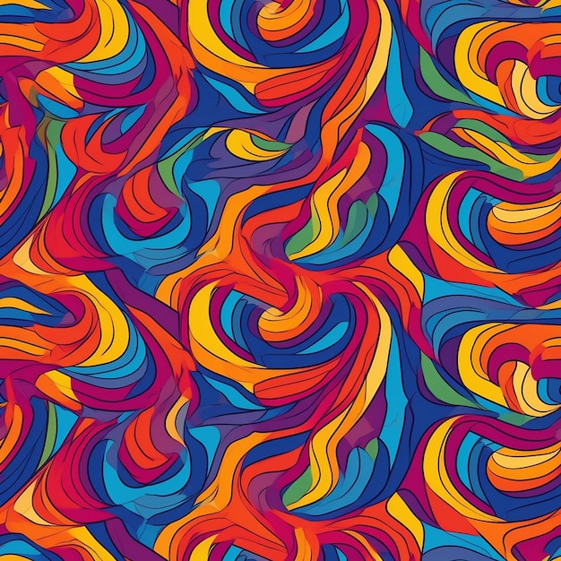 colorful lines on a blue background.