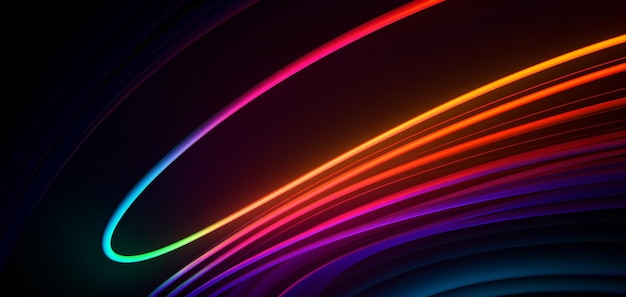 Colorful lines on a dark background