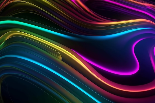 Colorful lines on a dark background