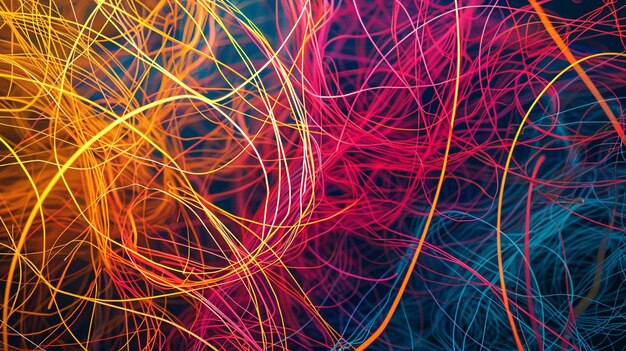 Foto linee colorate intrecciate per raffigurare la sinergia tra scienza e creatività