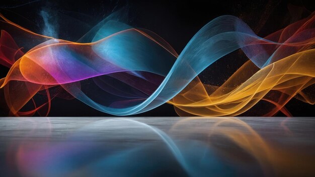 Photo colorful lines of light and the word light