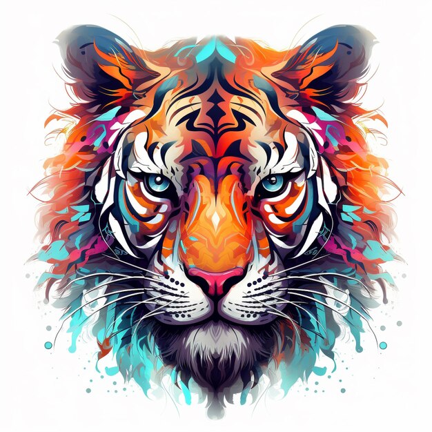 Photo colorful lion head hd 8k wallpaper stock photographic image
