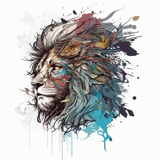 a colorful lion print for shirt