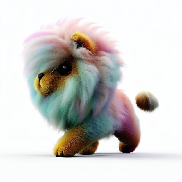 A colorful lion with a tail that says " i love you "