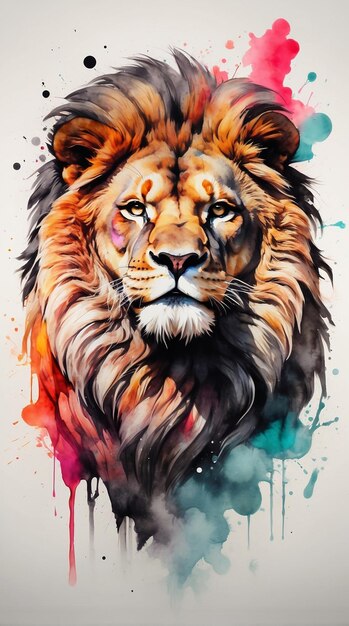 Photo colorful lion