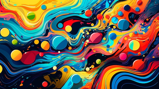 colorful liquid abstract background with oil paint