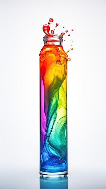 Photo a colorful liquid in a bottle