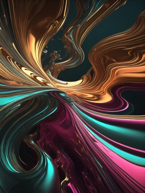 Colorful liquid flowing fluid abstract art background