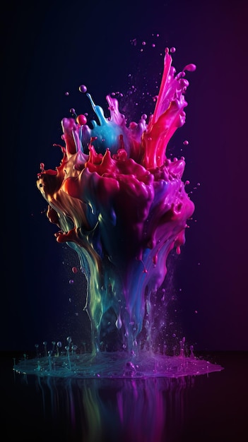 A colorful liquid is being dropped into the air.