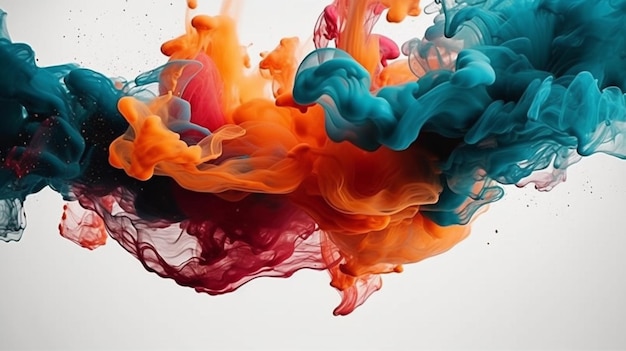 A colorful liquid is being dropped into the water.