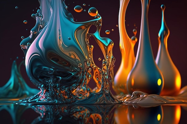 A colorful liquid is being poured into a glass.