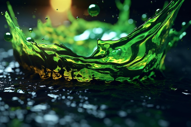 A colorful liquid is being splashed in the air