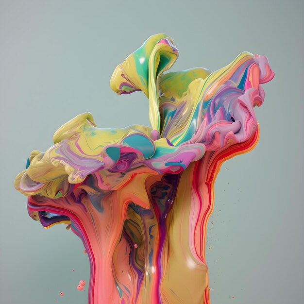 A colorful liquid is falling into the air.