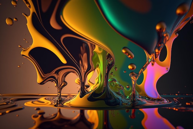 A colorful liquid is poured into a glass