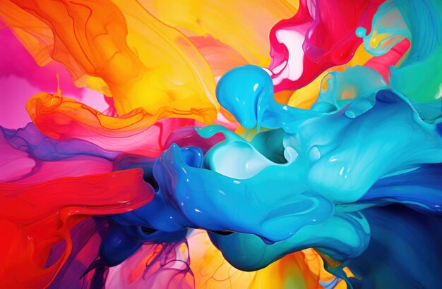 A colorful liquid splashes