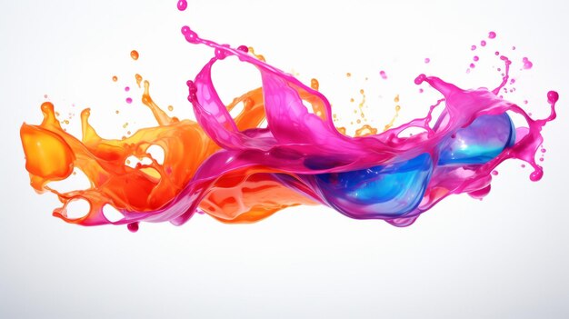 Colorful liquid splashing in the air