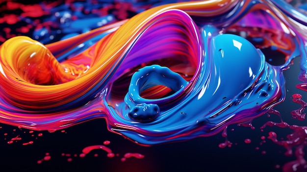 Photo colorful liquid splashing background