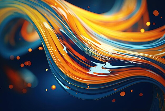 Photo a colorful liquid swirling on the surface of a black background