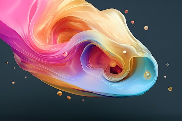 colorful liquid waves background with glass effect