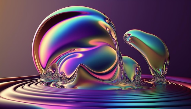 A colorful liquid with a splash of liquid.