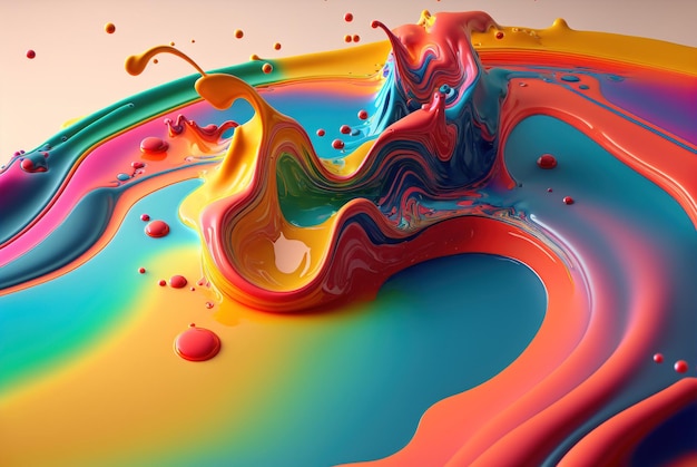 Photo a colorful liquid with the word art on it