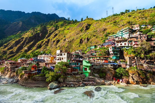 Colorful local houses in Manikaran India