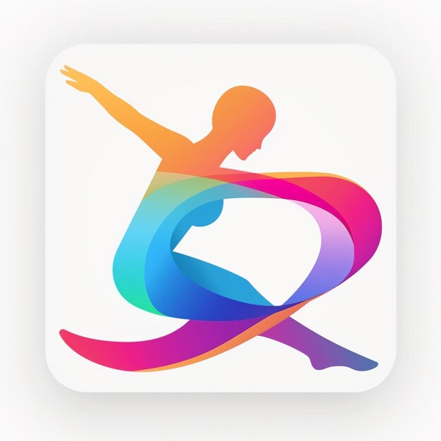 Photo a colorful logo with a figure and the word gymnast on it