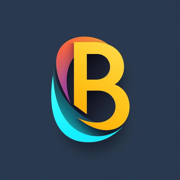 Photo a colorful logo with the letter b in yellow and orange.