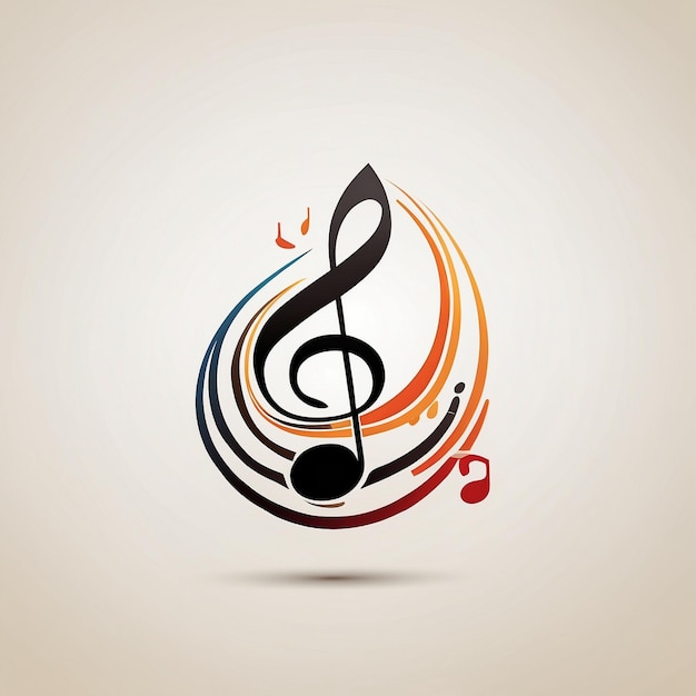 Photo a colorful logo with a musical note and a musical note