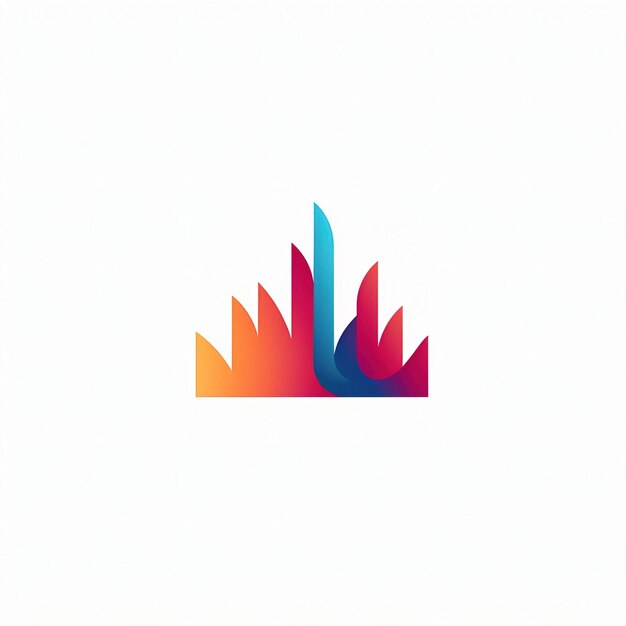 a colorful logo with a red and orange design on it.