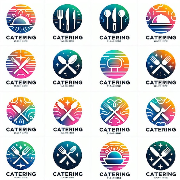 Photo colorful logos for catering