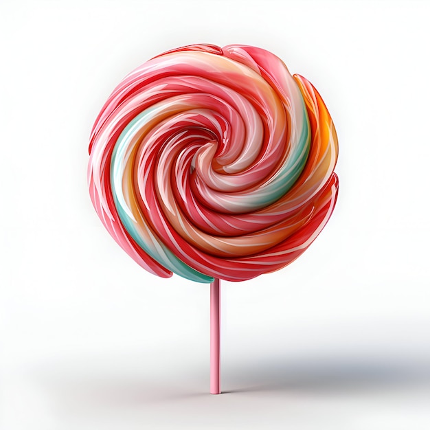 Colorful lollipop isolated on white background 3d illustration