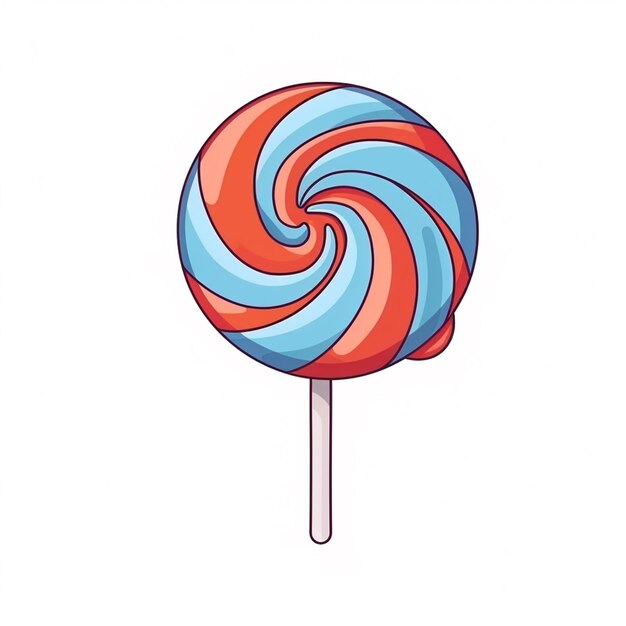 a colorful lollipop on a stick with a white background generative ai