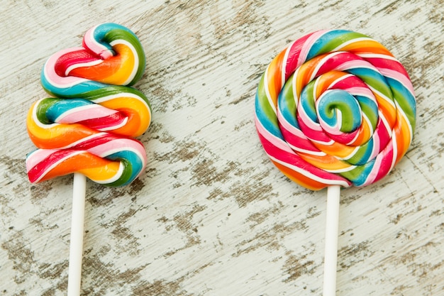 Colorful lollipops of different shapes  