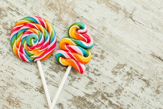 Colorful lollipops of different shapes  