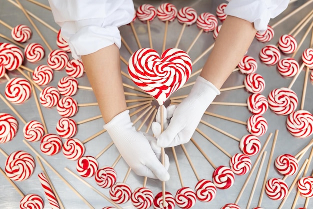 Colorful lollipops in the sweet food store