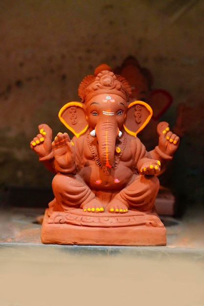 Colorful Lord Ganesha statue or sculpture for lord ganesha festival