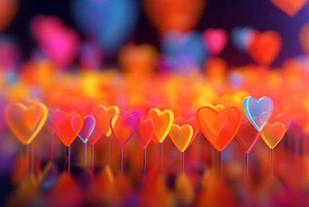 Photo colorful love blurred background generative ai