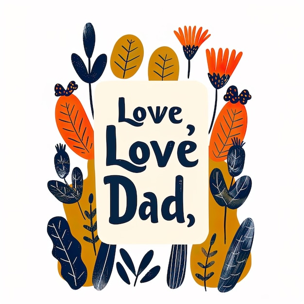 Photo colorful love dad greeting card designxa