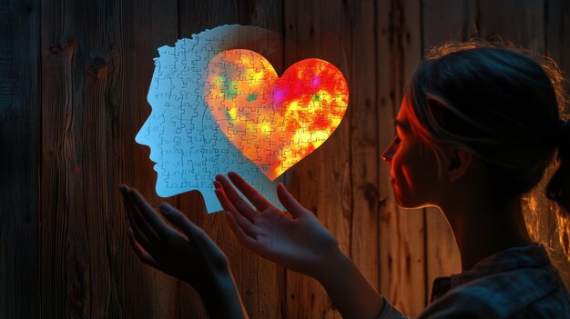Photo the colorful love heart