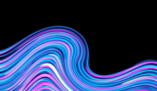 Colorful luminous lines holographic foil rainbow wave abstract texture background