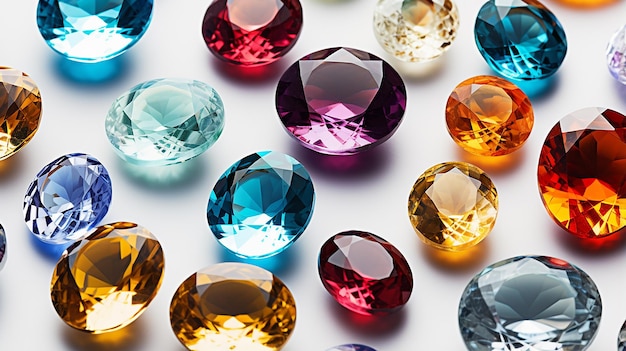 colorful luxury precious stone for jewelry on white background