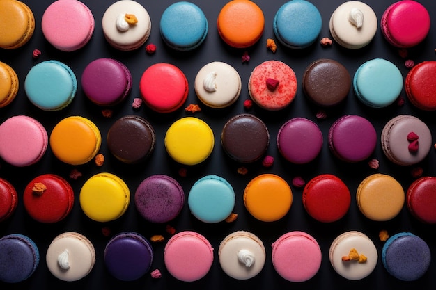 Colorful macarons Generative AI