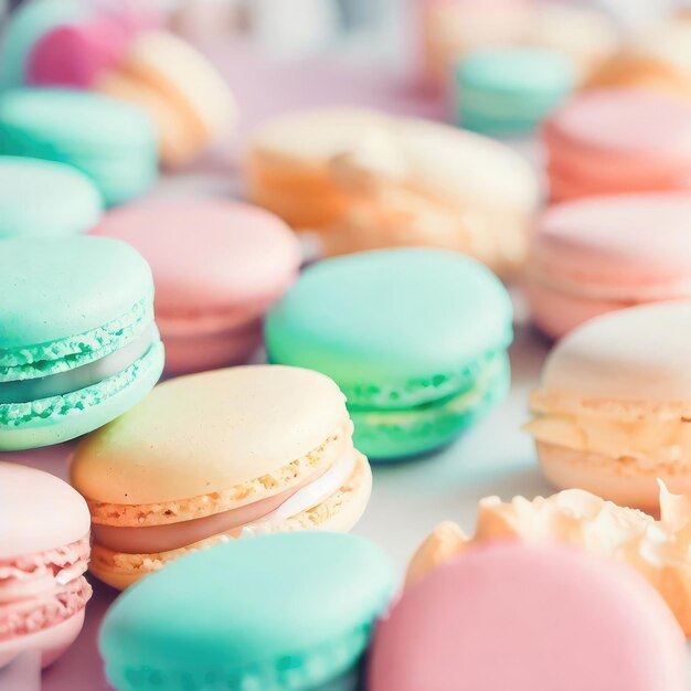 Photo colorful macaroons