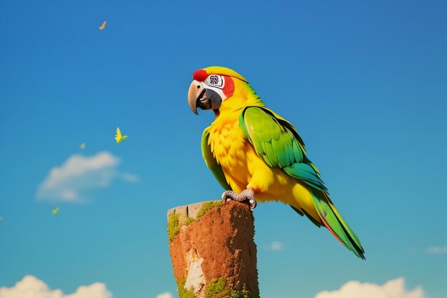 Colorful Macaw Talking Pet Bird Wallpaper Background Illustration HD Photography