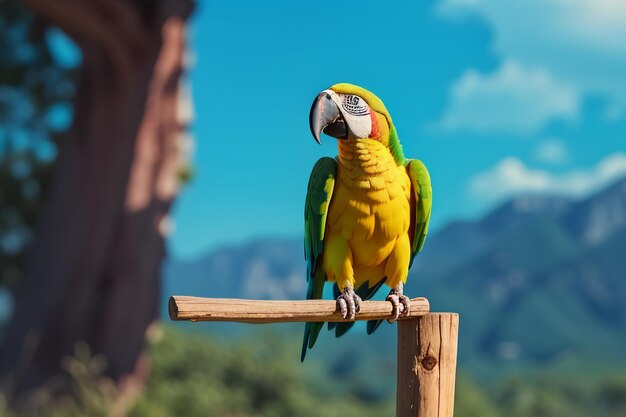 Colorful Macaw Talking Pet Bird Wallpaper Background Illustration HD Photography