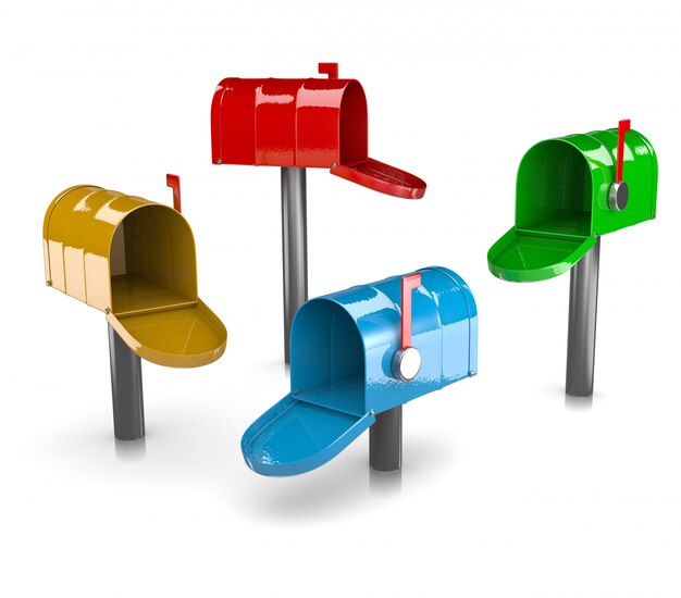 Premium Photo Colorful mail boxes collection