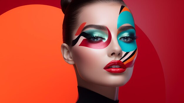 Colorful make up composition